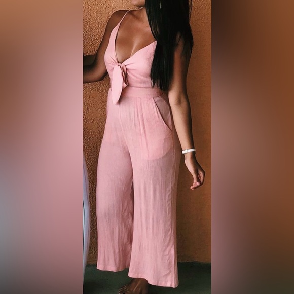 RENEWED JUMPSUIT IN BLUSH LINEN LOOK - Picture 2 of 6